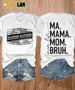 WomenS Ma Mama Mom Bruh Print Casual T Shirt 3