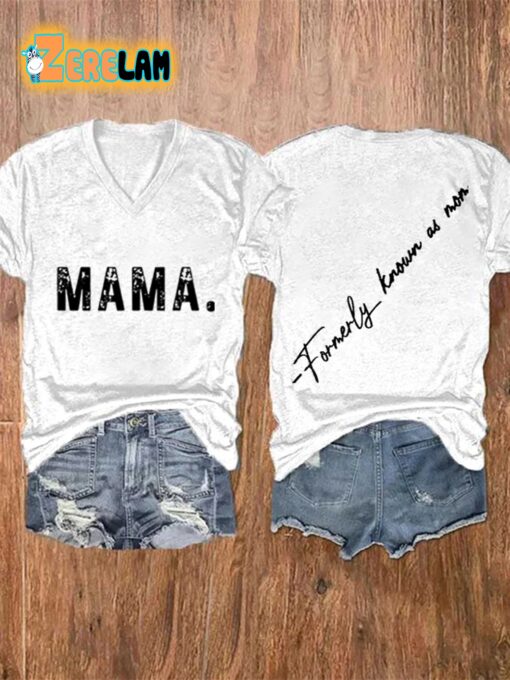 Women’S Mama Print Casual T-Shirt