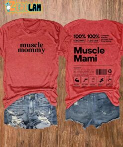 WomenS Muscle Mommy Gym Pump Cover Print Casual T Shirt 1
