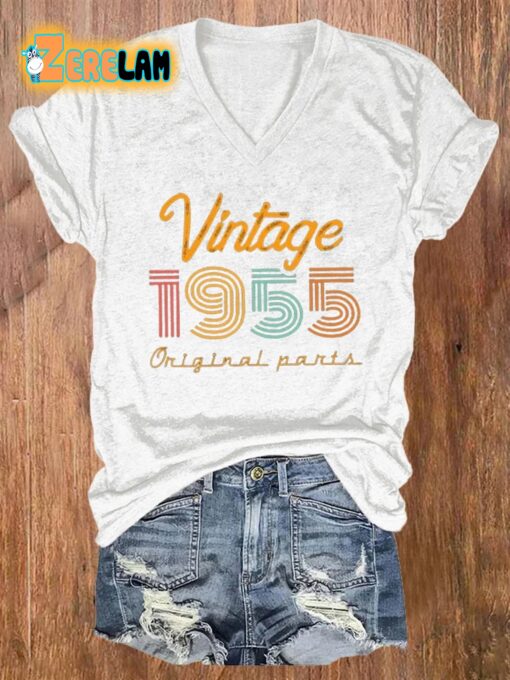 Women’s 69th Birthday Printed V-Neck T-Shirt