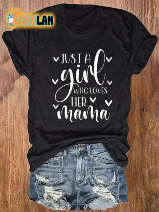 Women’s Jusi A Girl Mother’s Day Casual Prinated T-Shirt