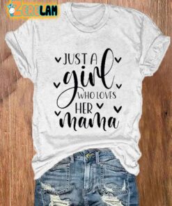 Womens Jusi A Girl Mothers Day Casual Printed T Shirt 3