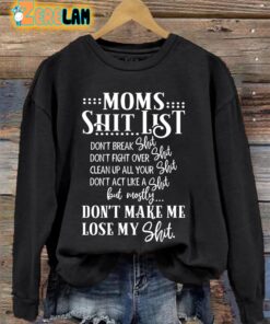 Womens Moms Shit List Print Sweatshirt 2