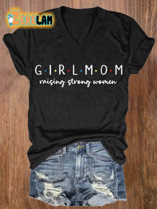 Women’s Mother’s Day Girlmom Printed Casual T-Shirt