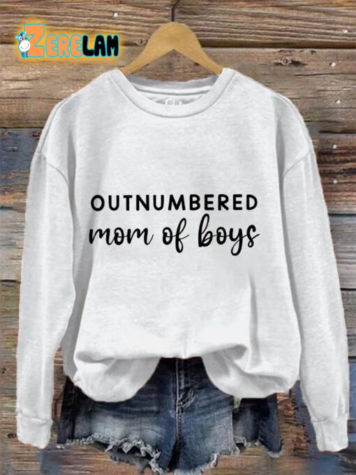 Women’s Outnumbered Mom Of Boys Print Sweatshirt