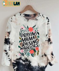 Women’s Praying Mamas Raising Warriors Christian Mother Print Sweatshirt