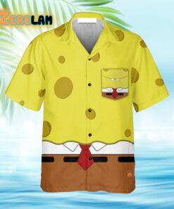 Yellow Sponge Man Cartoon Cosplay Costume Hawaiian Shirt