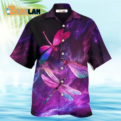 Dragonfly Purple Love Sky Hawaiian Shirt