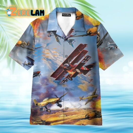Airplane On War Hawaiian Shirt