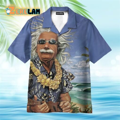 Albert Einstein Chilling On The Beach Hawaiian Shirt