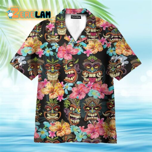 Aloha Summer Tiki Tiki Head Hawaiian Shirt