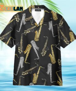 Amazing Gold and Silver Saxophone Hawaiian Shirt