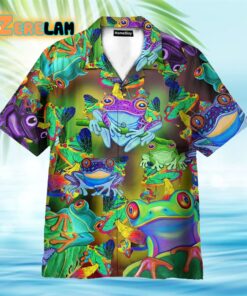 Amazing Hippie Frogs And Mushrooms Hawaiian Shirt