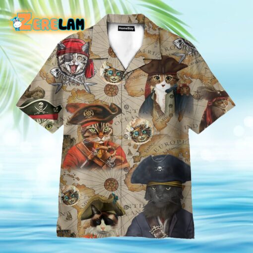 Amazing Pirate Cat Funny Hawaiian Shirt