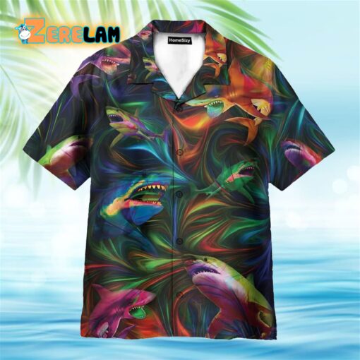 Colorful Shark Hawaiian Shirt