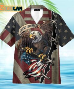 American Eagle Fly Flag Hawaiian Shirt