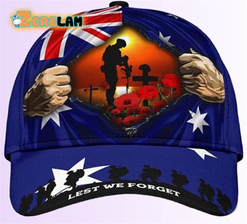 Australian Lest We Forget Flower Blue Beautiful Hat