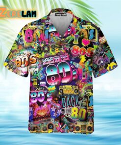 Back To The 80s Music Party Color Lights Hawaiian Shirt