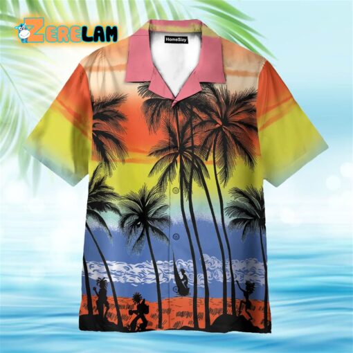 Beach Colorful Tropical Palm Tree Hawaiian Shirt