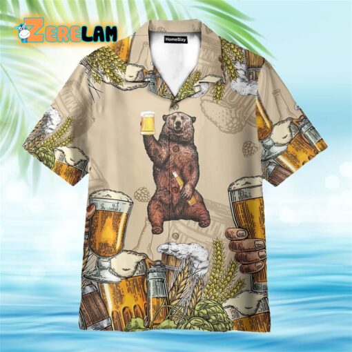 Bear and Beer Hawaiian Shirt