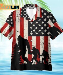 Bigfoot Flag USA Hawaiian Shirt