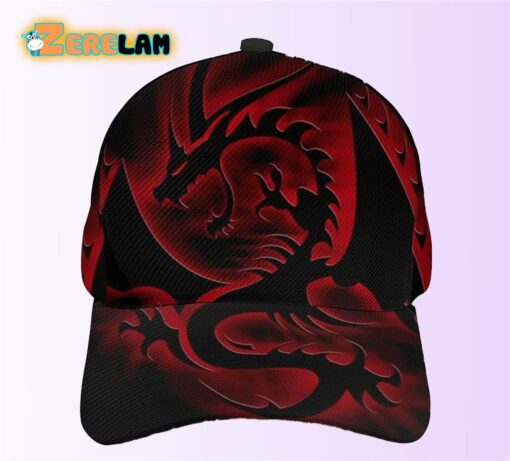 Black Dragon Emblem Curved Edge Baseball Hat