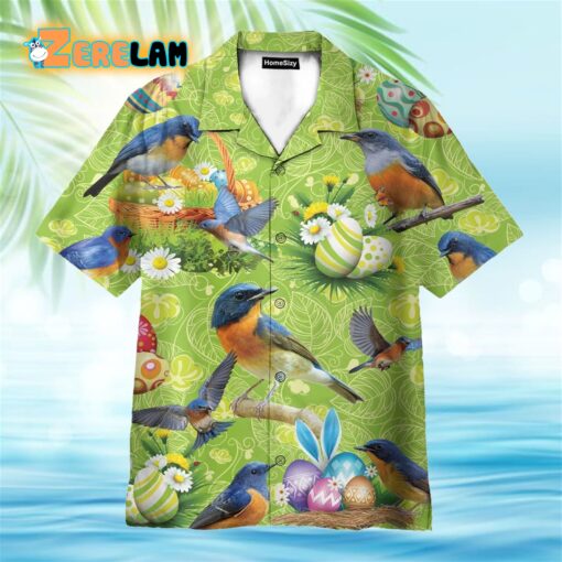 Bluebirds Happy Easter Day Hawaiian Shirt