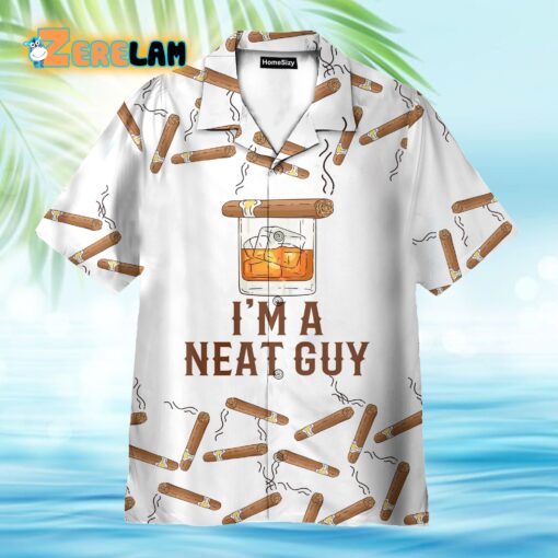 Bourbon Whiskey Cigars I’m A Neat Guy Hawaiian Shirt