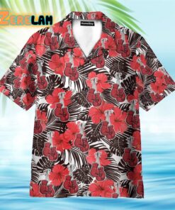 Boxing Gloves Red Flower Pattern Hawaiian Shirt