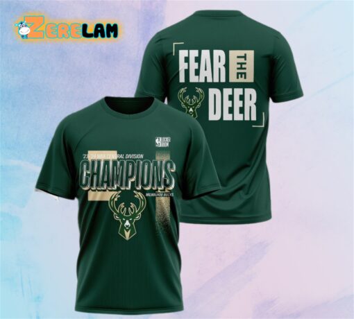 Bucks 2024 Central Division Champions Fear The Deer Shirt