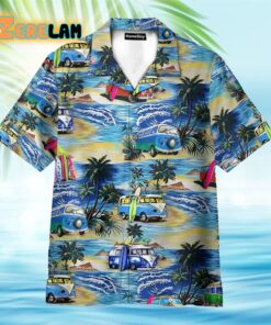 Campervan On The Beach Hawaiian Shirt