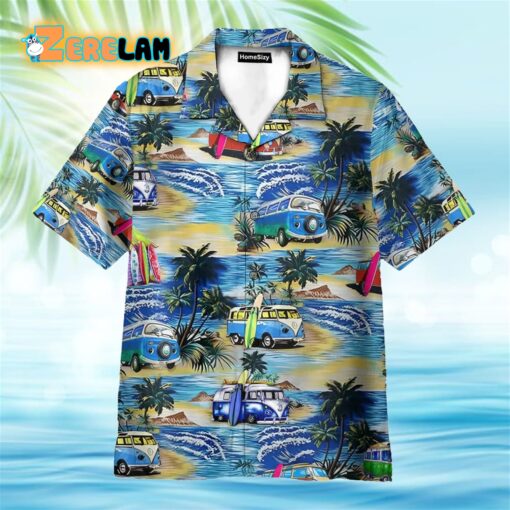 Campervan On The Beach Hawaiian Shirt
