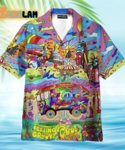 Camping Colorful Hippie Feeling Groovy Hawaiian Shirt