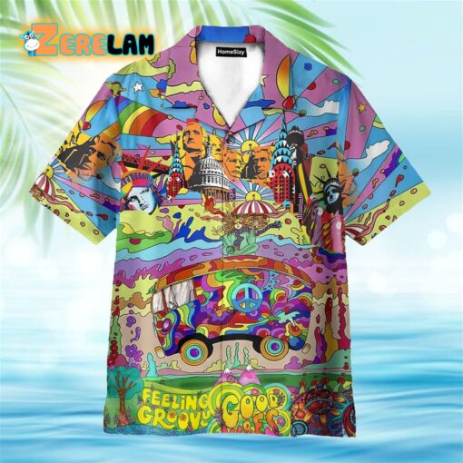 Camping Colorful Hippie Feeling Groovy Hawaiian Shirt