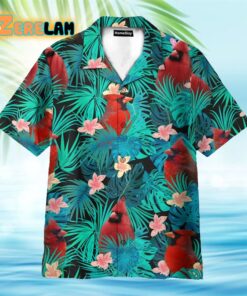 Cardinal Tropical Flowers Pattern Hawaiian Shirt