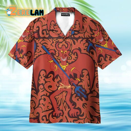 Cartoon Styled Demon Satanic Goth Gothic Hawaiian Shirt