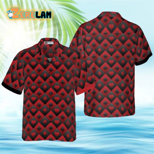 Casino Black And Red Pattern Hawaiian Shirt