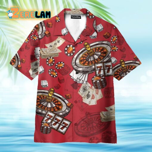 Casino Pattern Red Hawaiian Shirt