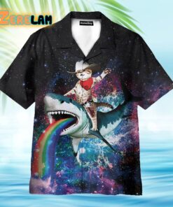 Cat And Shark Funny Hawaiian Shirt