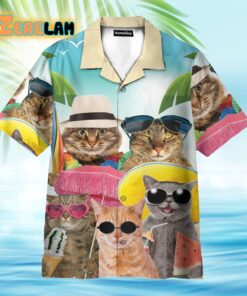 Cat Tropical Beach Hawaiian Shirt