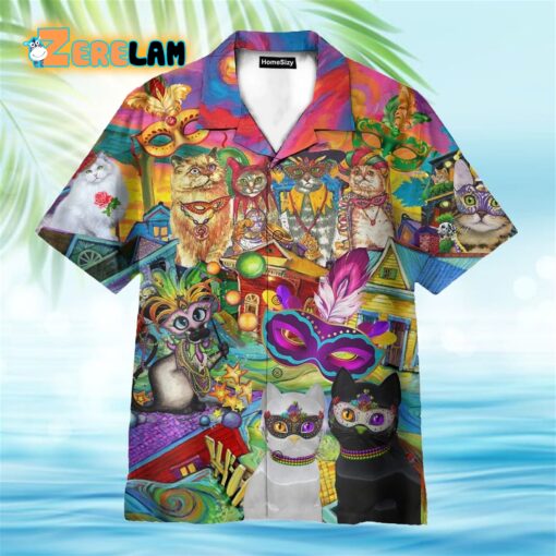 Cats Celebrate The Mardi Gras Festival Hawaiian Shirt