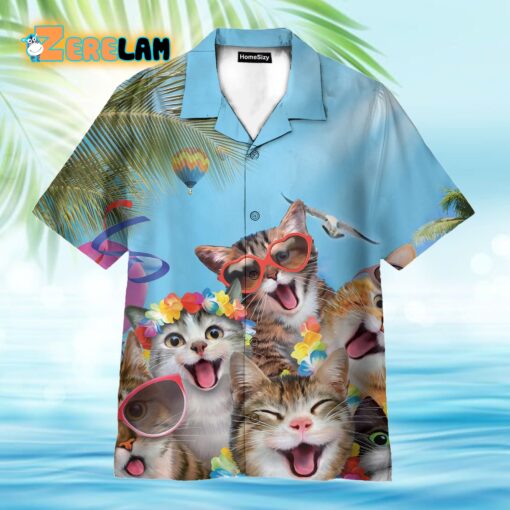 Cats Summer Beach Funny Hawaiian Shirt