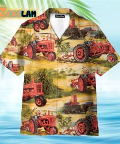 Childhood Red Tractor Farmer Hawaiian Shirt