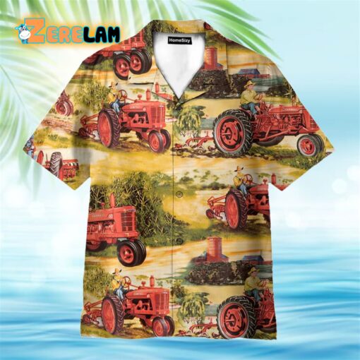 Childhood Red Tractor Farmer Hawaiian Shirt