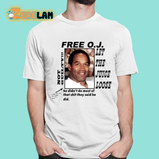 Christian Divyne Free O.J Let The Juice Loose Not Guilty He Didn’t Do Most Of That Shit Shirt