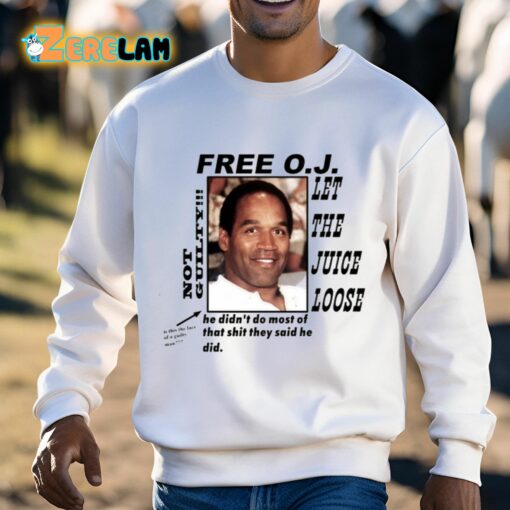 Christian Divyne Free O.J Let The Juice Loose Not Guilty He Didn’t Do Most Of That Shit Shirt