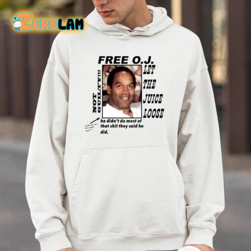 Christian Divyne Free O.J Let The Juice Loose Not Guilty He Didn’t Do Most Of That Shit Shirt