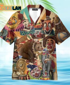 Clown And Bear In Circus Hawaiian Shirt