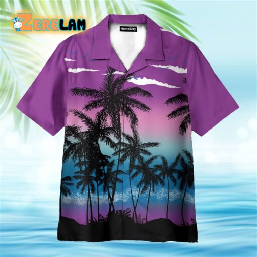 Coconut Tree On Beautiful Sunset Hawaiian Shirt