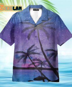 Coconut Tree On Stary Night Hawaiian Shirt